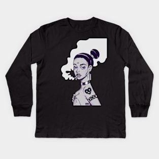 Smoker Moon Kids Long Sleeve T-Shirt